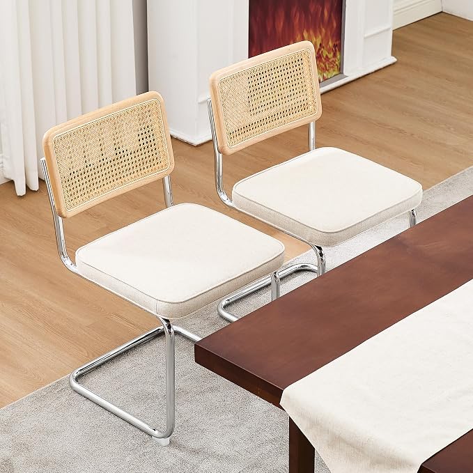 Zesthouse Natural Rattan Dining Chairs Set of 4, Mid Century Modern Dining - Image 7