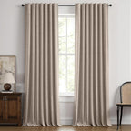 MIULEE 100% Blackout Linen Burlap Curtains by MIULEE