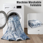 10x14 Area Rug Living Room: Modern Washable Indoor Soft Carpet Blue | - Image 5