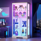 Gurexl Display Cabinet with Motion Sensor LED Lights, Glass Curio Cabinet with - Image 3