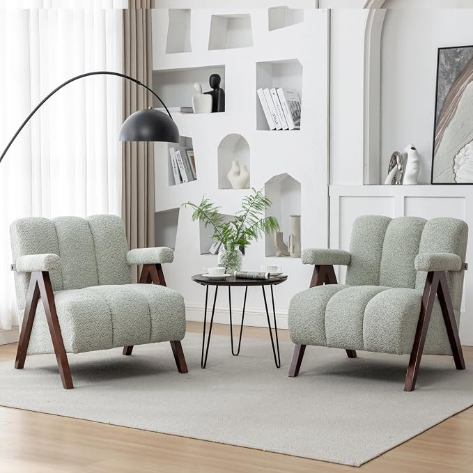 Mid Century Modern Accent Chairs Set of 2 by DRKAT