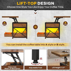 Itaar 40" Lift Top Coffee Table, 4 in 1 Coffee Tables - Image 7