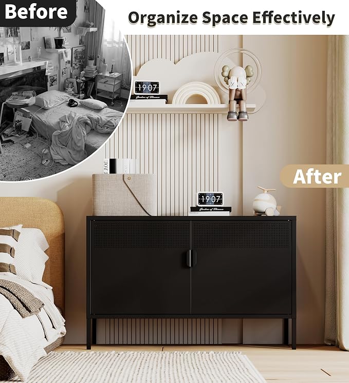 Black Metal Storage Cabinet - Image 5