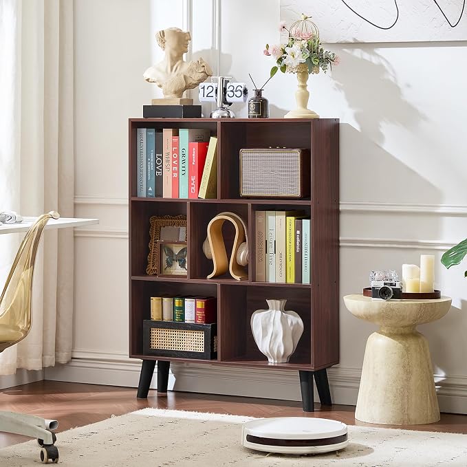 LEYAOYAO 7 Cube Bookshelf 3-Tier Bookcase - Image 3