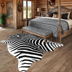Faux Zebra Rug, Large Zebra Print Rug Animal Hide Rugs, 7 x 6.2 Ft | Print Hide - Image 5