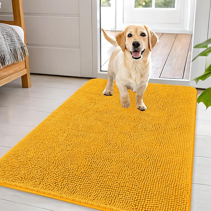 OLANLY Dog Door Mat for Muddy Paws 44x32, Super Absorbent Chenille Mud Mat | by OLANLY