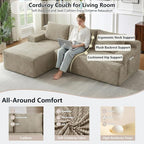 96" Cloud Sectional Couch with L-Shape Chaise, Modular Comfy Sofa Chaise Longue - Image 3
