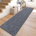 2x10 Bedside Area Rugs for Bedroom Soft Fluffy Shag Grey Rug for Hallway by JiaoBaba