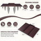 GEHE Bamboo Sofa Arm Tray, Foldable Couch Arm Tray Side Table, Anti-Falling - Image 3