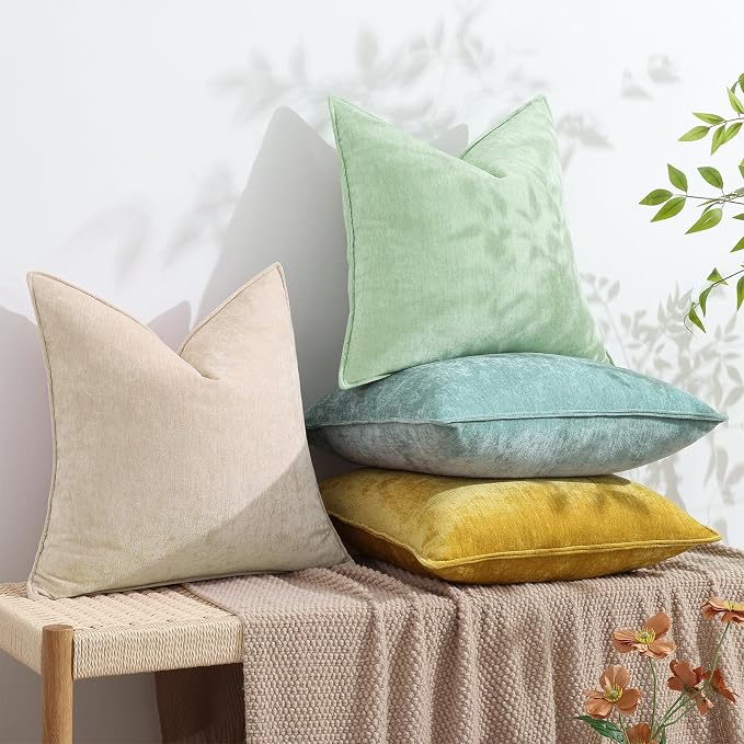 decorUhome Summer Couch Euro Sham Throw Pillow Covers 26x26 Set of 2, - Image 5