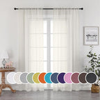 Sheer Curtains 90 Inches Long, Elegant Sheer Curtains by OWENIE