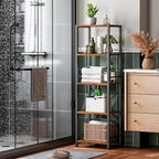 Furologee 5 Tier Tall Bookshelf, Rustic Narrow Bookcase, Display Standing Shelf - Image 8