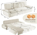 KEIKI 94.5" King-Size 3-in-1 Convertible Sleeper Sofa, Oversized Pull-Out Couch - Image 2
