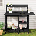 SERWALL Outdoor Potting Bench 2-Piece Set, Rot-Resistant HDPE Potting Table - Image 5