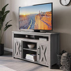 BELLEZE Modern 48 Inch Barn Door Wood TV Stand & Media Entertainment Center - Image 2