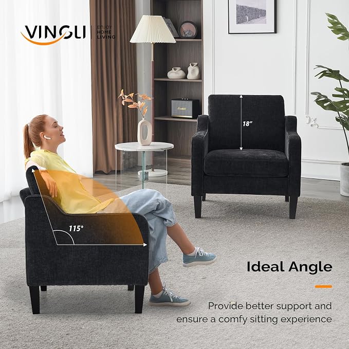 VINGLI Living Room Chairs Set of 2, Play Room - Image 4