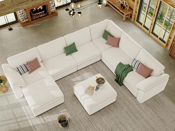 EASE MOOSE Oversized Sectional Modular Sofa，Comfty U Shape Sectional FSC - Image 3