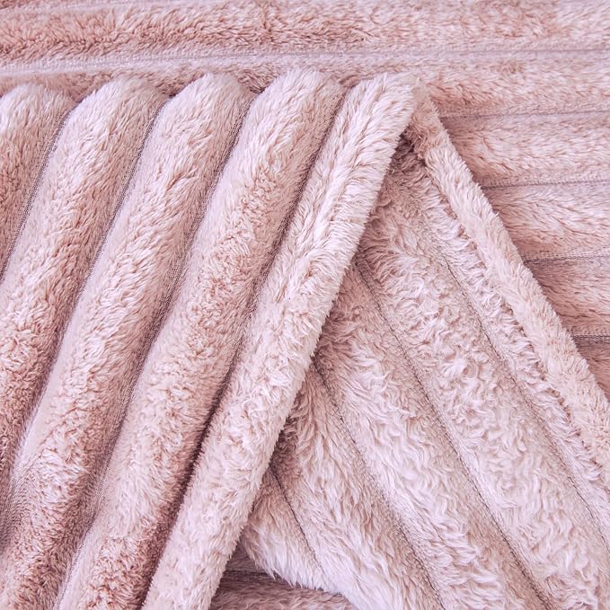 Aganear Fluffy Throw Blanket for Couch Sofa 50"x60" Coral Pink | Lightweight - Image 6
