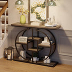 GiftGo Narrow Console Table for Entryway Industrial 4-Tier Sofa Table Behind - Image 6