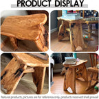Wood Step Stool, Unique Design Live Edge Wood Stool, Freeform Natural Plant - Image 3