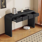 55'' Wood Console Table Sofa Table Entryway Table, Unique Modern Rounded by LynHomeFurnitureMall