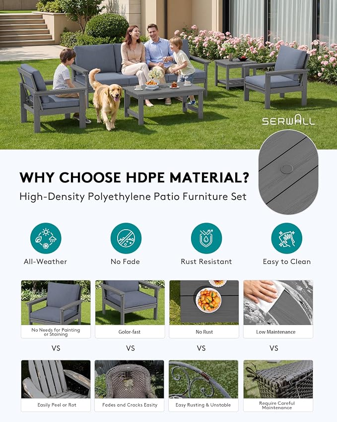 SERWALL HDPE Patio Furniture Set - Image 4