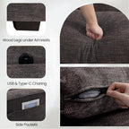 TEKAMON 128" Modular Sofa Couch - Image 5