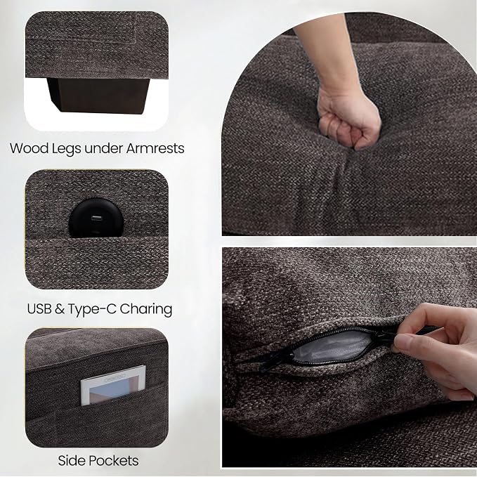 TEKAMON 128" Modular Sofa Couch - Image 5