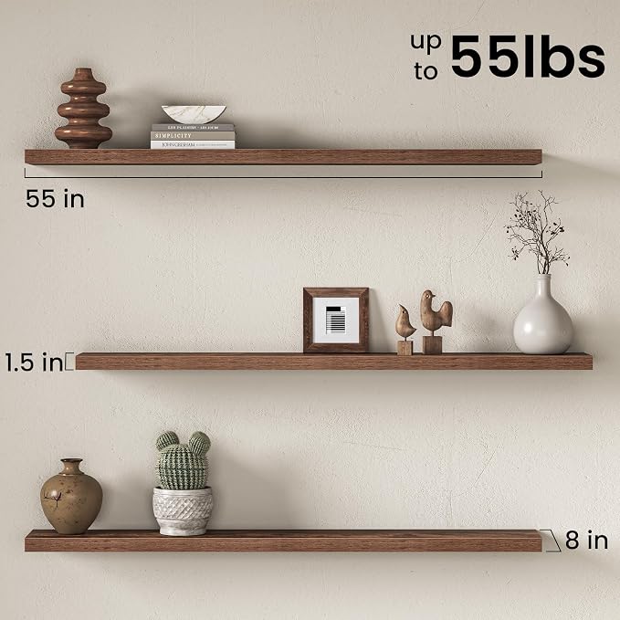 Fun Memories 55Inch Long Floating Shelves, 8 Inch Deep Shelves - Image 3
