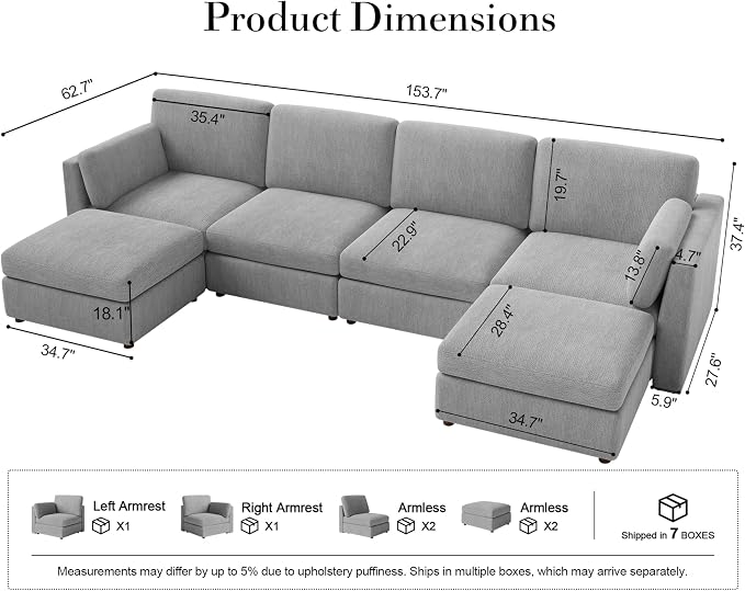 150'' Oversized Modular Sectional Sofa - Image 2