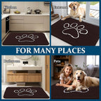 OLANLY Dog Door Mat for Muddy Paws 70x24, Paw Print Design Chenille Mud Mat | - Image 8