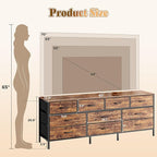 Huuger 63 Inch Dresser for Bedroom, Long Dresser - Image 3