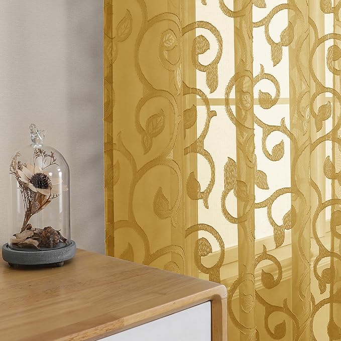 Furman Gold Sheer Curtains 63 inch Length - Image 5