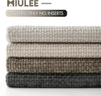 MIULEE Soft Decorative Chenille Pillow Covers Neutral 18x18 Pack of 4 | Mid - Image 6