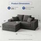 Cloud Modular Sectional Sofa, Comfy Boneless Couch - Image 3