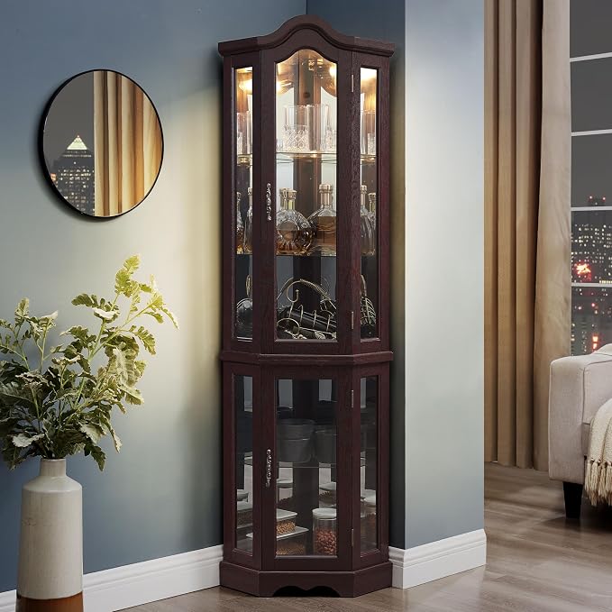 Glass Corner Display Cabinet - Image 3