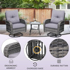 wildformers Luxury Outdoor Swivel Wicker Glider Patio Chairs - Image 5