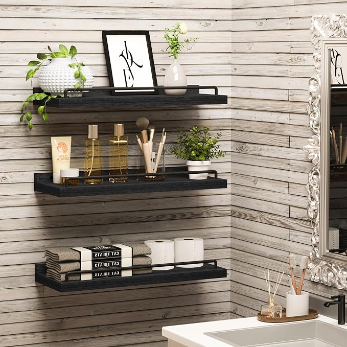 RYOFOBETTO Floating Shelves for Wall Decor Bathroom Shelves Over Toilet - Image 2