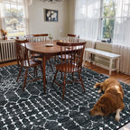 Lahome Moroccan Black Area Rugs 8x10 Living Room Non-Slip Backing Ultra-Thin - Image 6