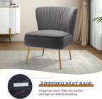 HULALA HOME Velvet Accent Chair, Modern Upholstered Cute Side Chair - Image 6
