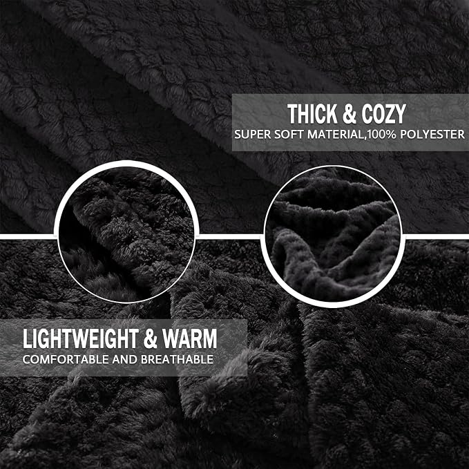 Exclusivo Mezcla Soft Waffle Fleece Bed Blanket King Size, Cozy Flannel - Image 7