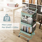 DTK 3 Tier Metal Utility Rolling Cart - Image 3