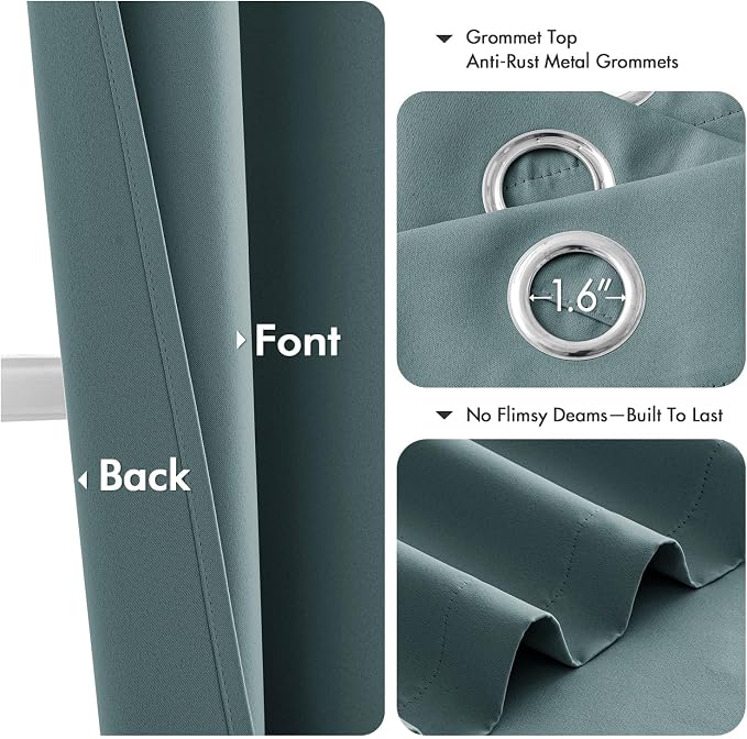 MIULEE Blackout Curtains for Bedroom 2 Panels 40 x 54 Inch Long Dusty Blue | - Image 4