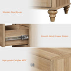 WAMPAT 34’‘ Oak Buffet Cabinet - Image 4