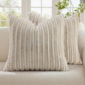 decorUhome Fall Faux Fur Throw Pillow Covers 16x16 Set of 2 Beige White | by decorUhome