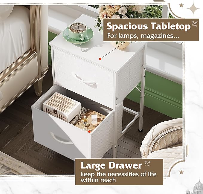 WLIVE White Night Stand, Small Dresser - Image 5