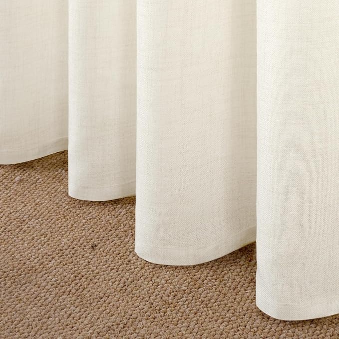 YoungsTex 102 Inches Long Linen Semi Sheer Curtains - Image 6