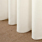 YoungsTex Ivory Linen Kitchen Curtains 40 Inch Length 2 Panels | Short Semi - Image 8