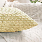 Set of 4 Pale Yellow Decorative Throw Pillow Covers 12x20 Inch Corduroy Pillow - Image 6