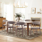 COLAMY Wooden Dining Chairs Set of 6, Modern Fabric Upholstered Kitchen Side - Image 4